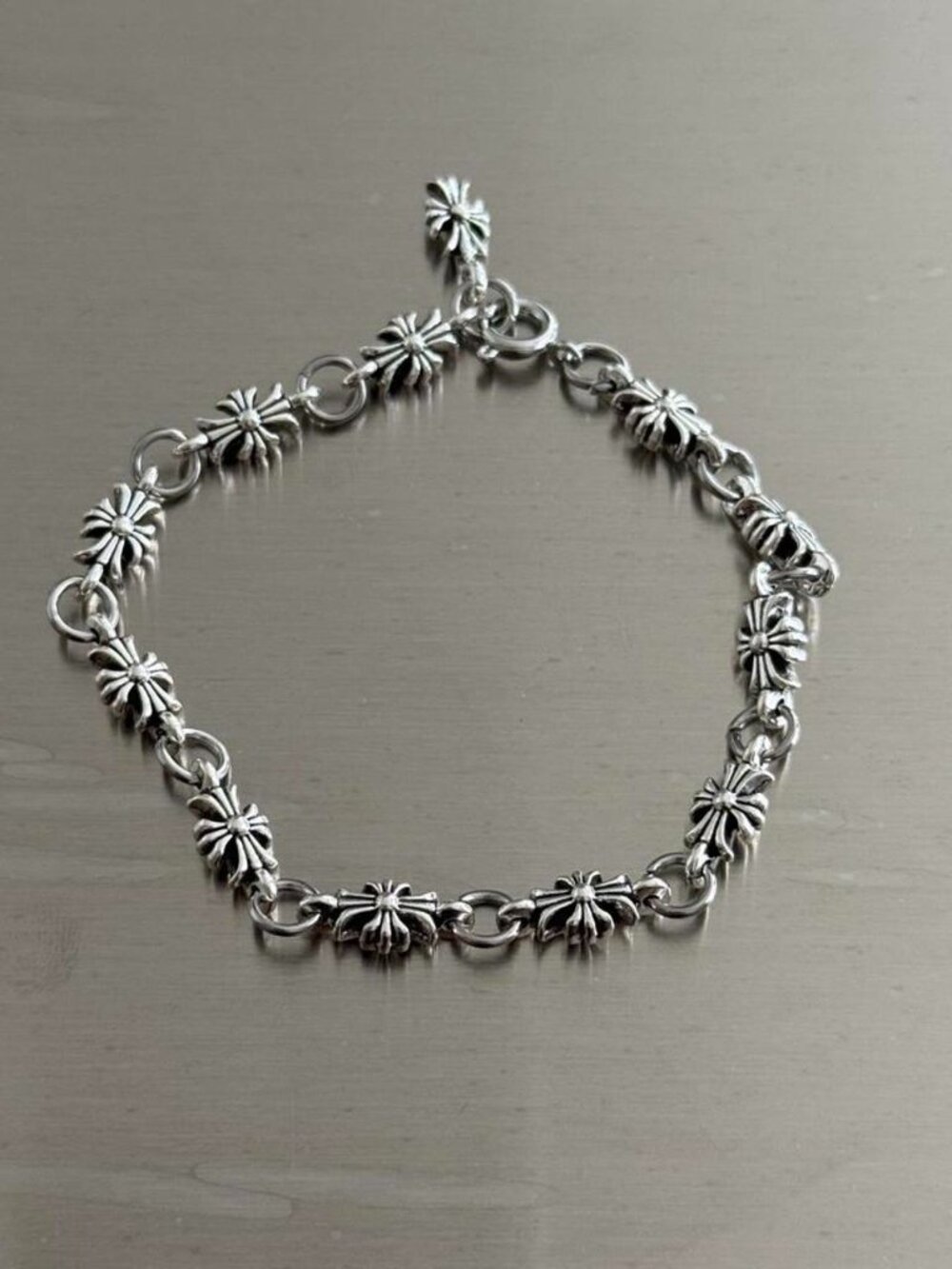 cross chain bracelet with toggle clasp